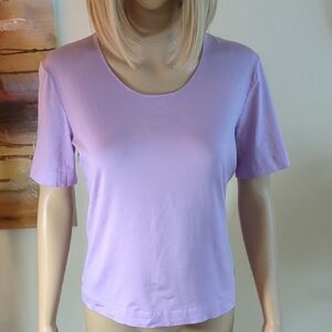 Escada Lavender Scoop Neck Short Sleeve Tee